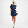 CONTRAST COLLAR LIGHTWEIGHT TECH PIQUÉ POLO DRESS image number 4