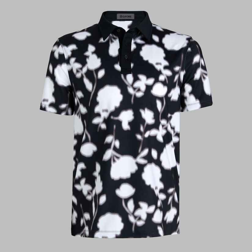 BLUR FLORAL TECH JERSEY POLO image number 1