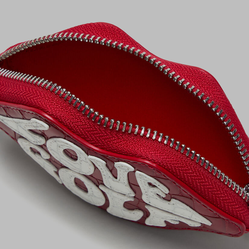 LOVE G CROC-EMBOSSED LEATHER COIN PURSE KEYCHAIN image number 5