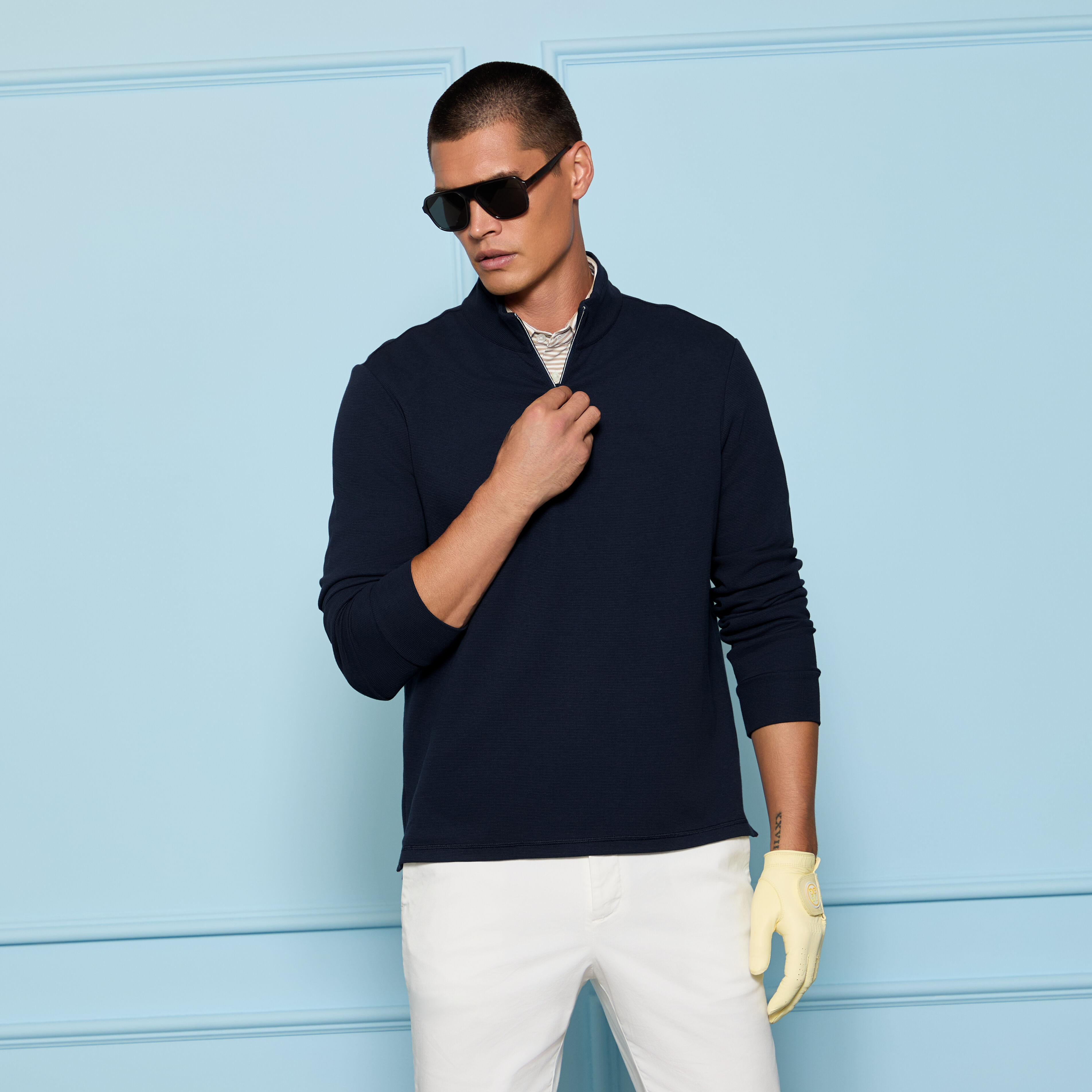 WAFFLE KNIT QUARTER ZIP | MEN'S PULLOVERS & QUARTER-ZIPS | G/FORE