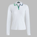 CONTRAST JOHNNY COLLAR TECH NYLON RIB LONG SLEEVE POLO image number 1