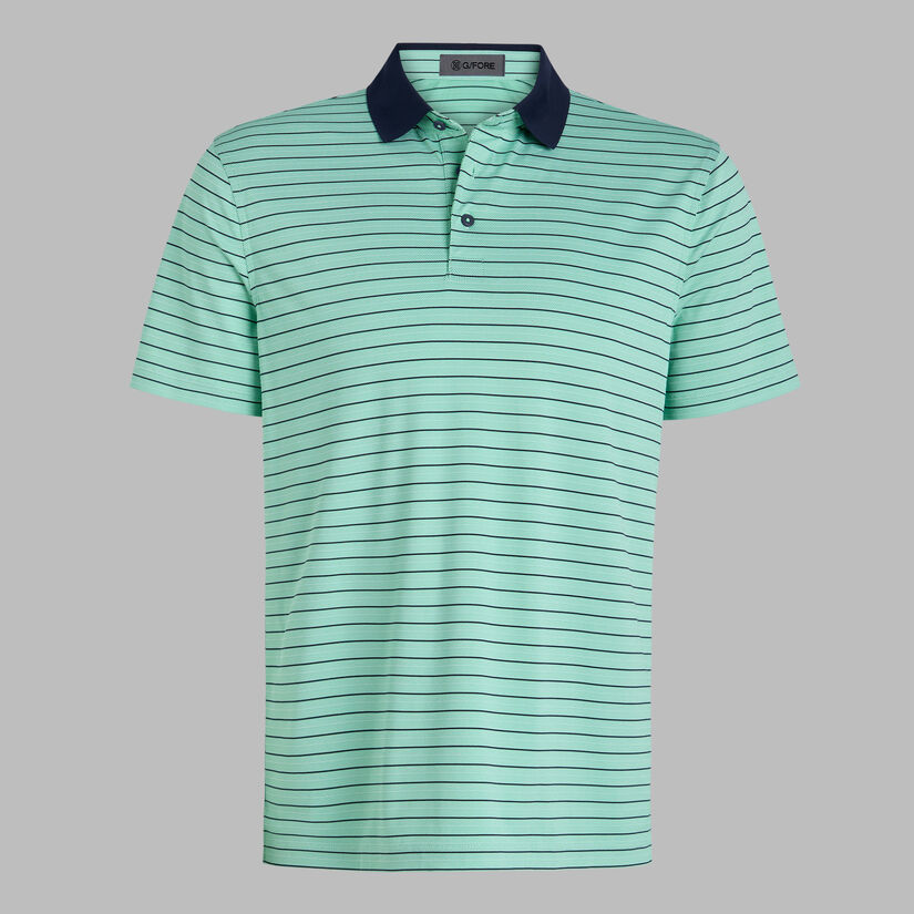 HERRINGBONE STRIPE TECH JERSEY POLO image number 1