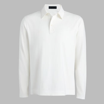 SUPER SOFT BRUSHED COTTON LONG SLEEVE POLO - Alternate Image 1