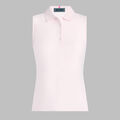 PLEATED COLLAR SILKY TECH NYLON SLEEVELESS POLO image number 1