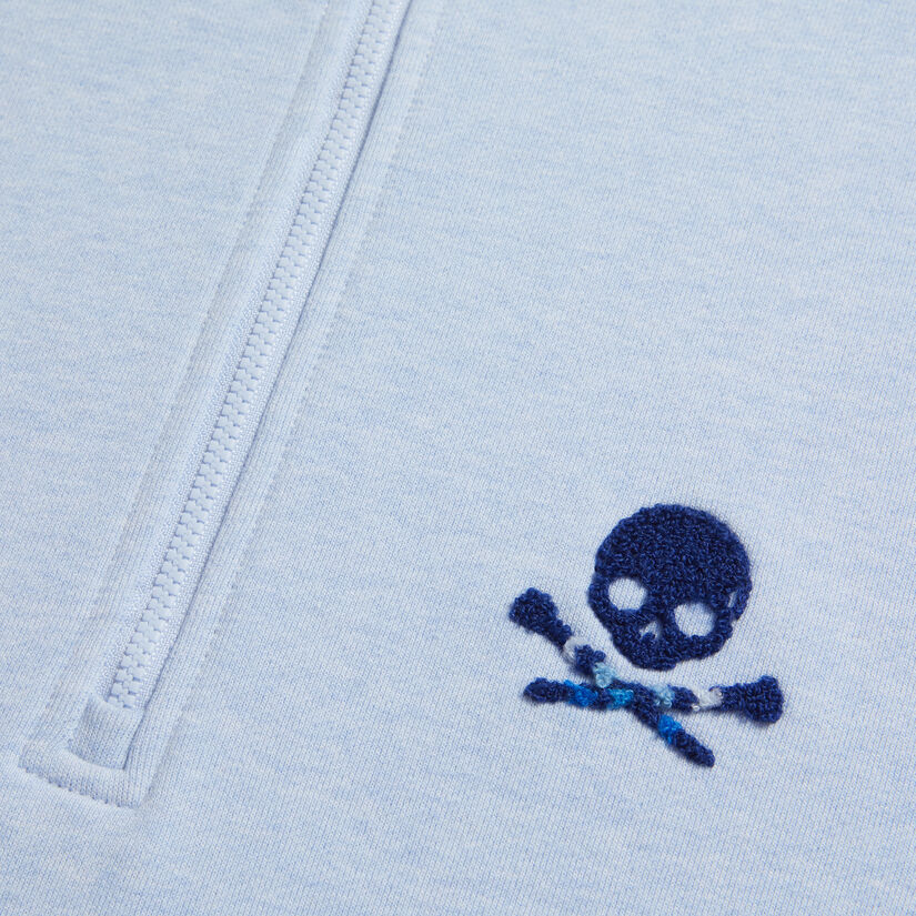SKULL & T'S FRENCH TERRY BOXY QUARTER ZIP PULLOVER image number 6
