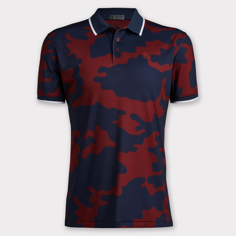 EXPLODED CAMO RIB COLLAR TECH JERSEY SLIM FIT POLO image number 1