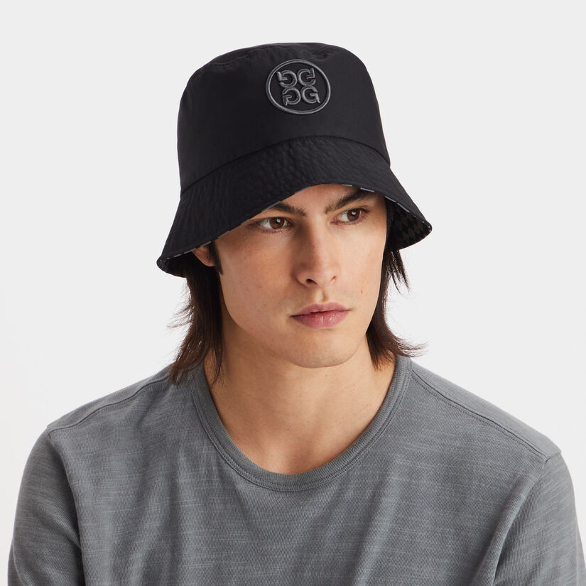 REVERSIBLE DISTORTED CHECK NYLON BUCKET HAT image number 10