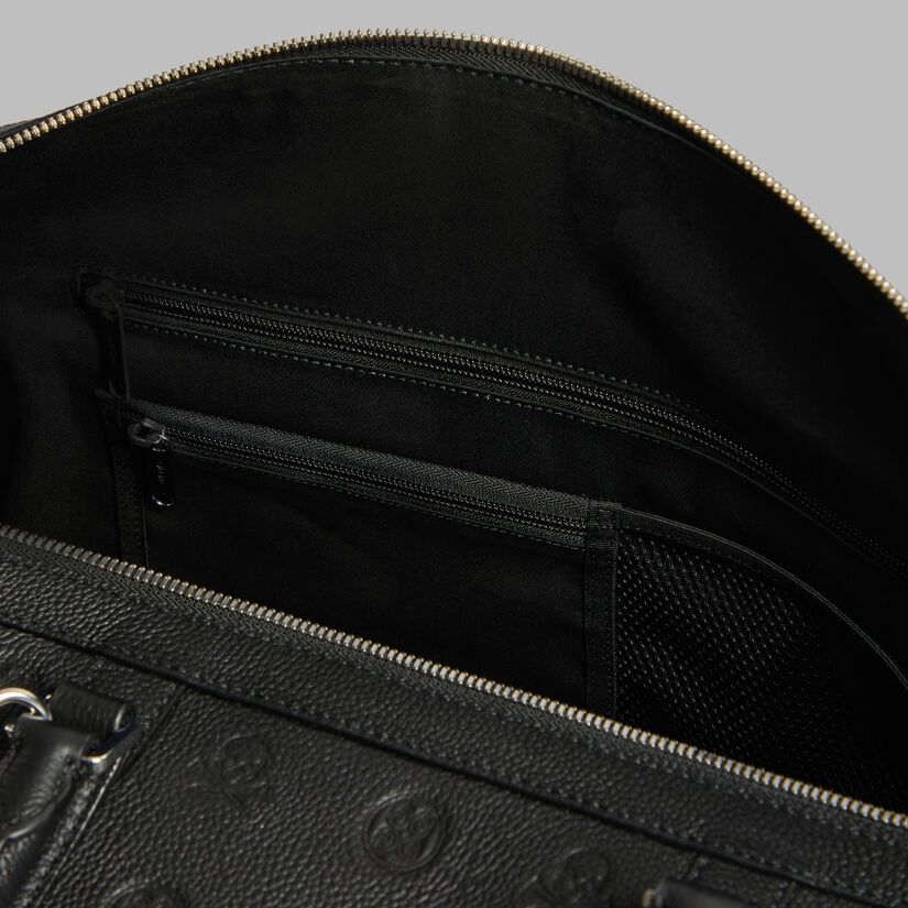 EMBOSSED SKULL & TEES LEATHER WEEKENDER image number 6