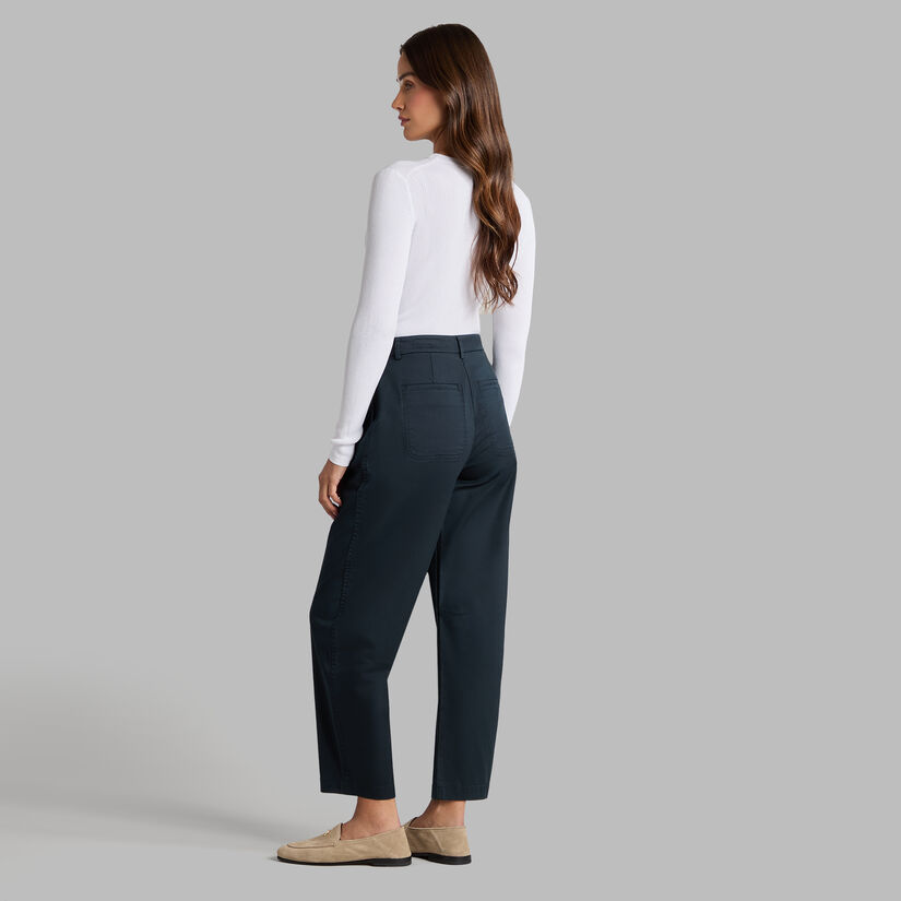 COTTON BLEND RIB KNIT FITTED TOP image number 4