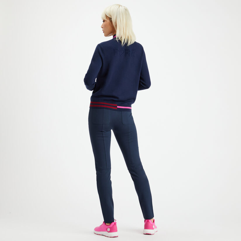 FORE JACQUARD WOOL FULL ZIP BOMBER JUMPER image number 5