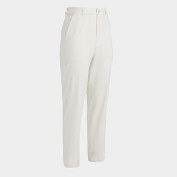 COTTON TWILL HIGH RISE STRAIGHT TAPERED LEG TROUSER