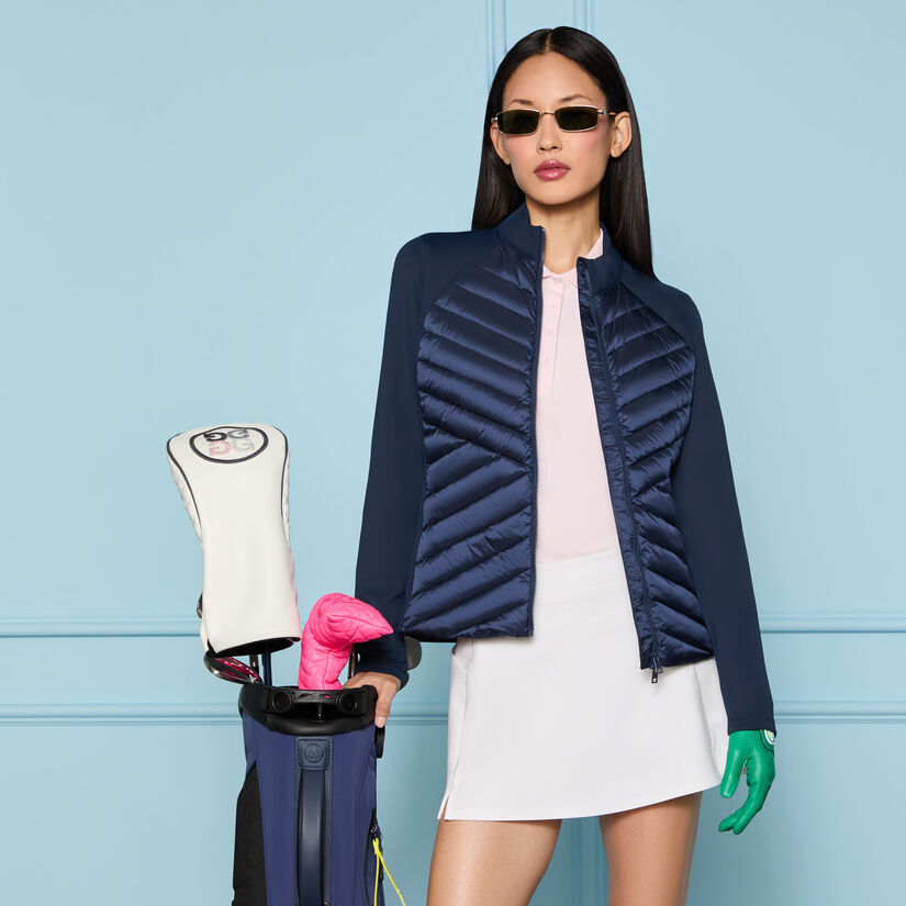 V-DOWN QUILTED HYBRID JACKET image number 2