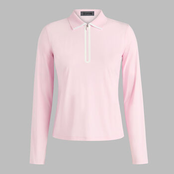 SILKY TECH NYLON LONG SLEEVE ZIP POLO