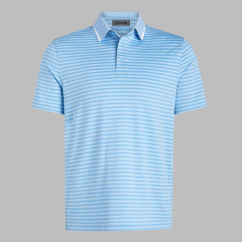 PERFORATED STRIPE JERSEY POLO