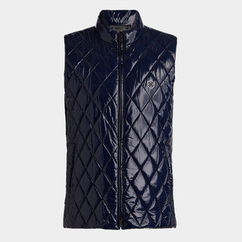 QUILTED POLISHED NYLON WOOL LINED PUFFER GILET