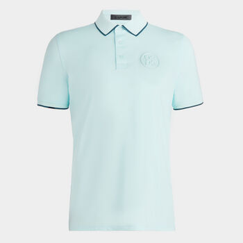CIRCLE G'S EMBOSSED TECH JERSEY BANDED SLEEVE POLO