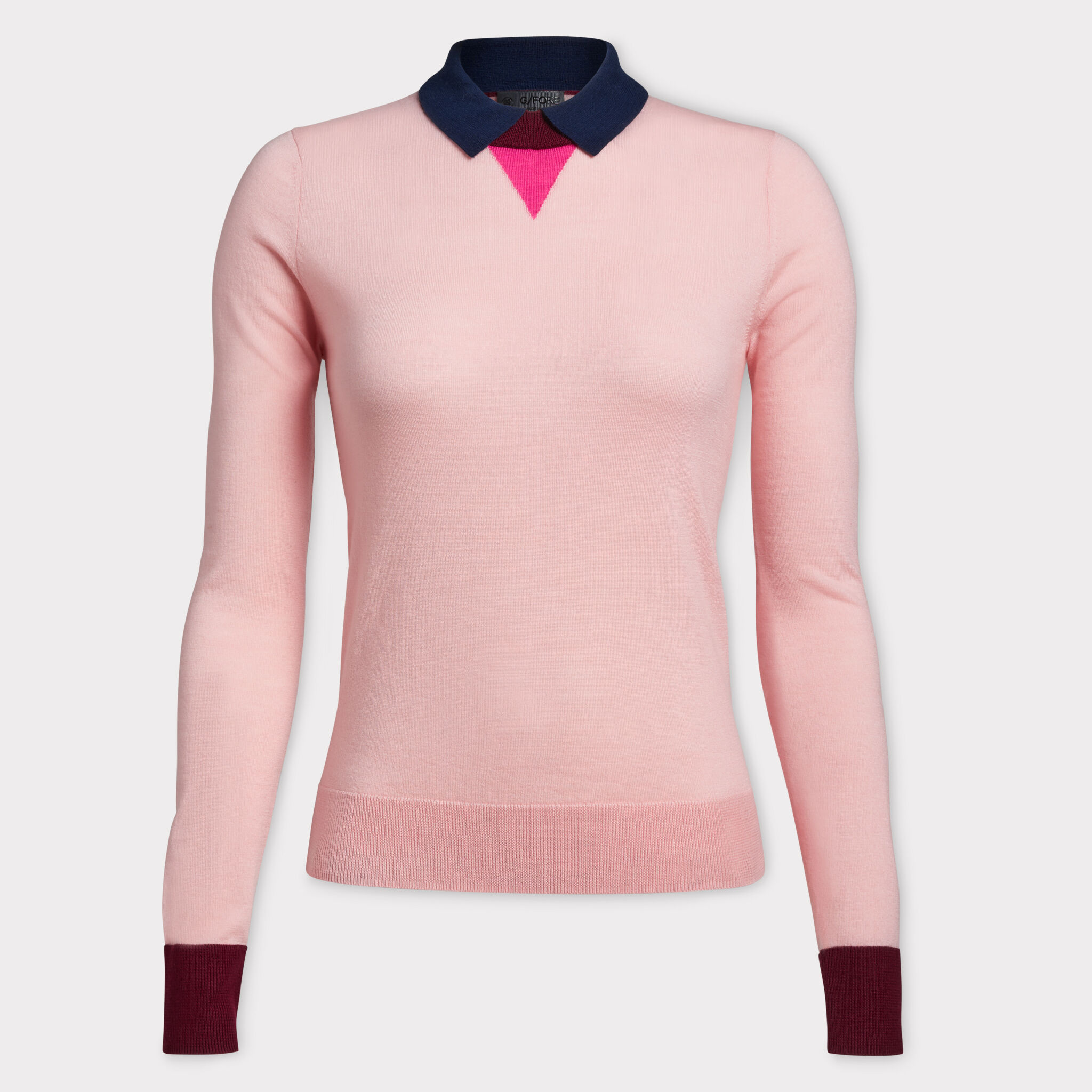 Merino wool long sleeve polo sweater online