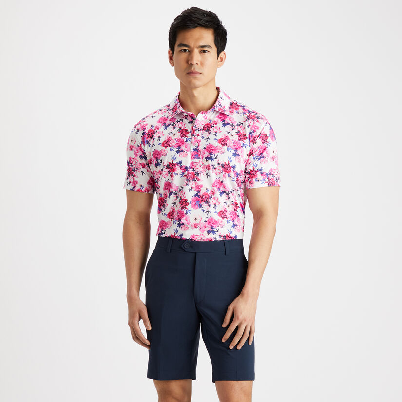 PHOTO FLORAL TECH JERSEY TAILORED FIT POLO image number 3