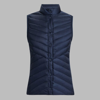 V-DOWN QUILTED STRETCH TECH INTERLOCK GILET