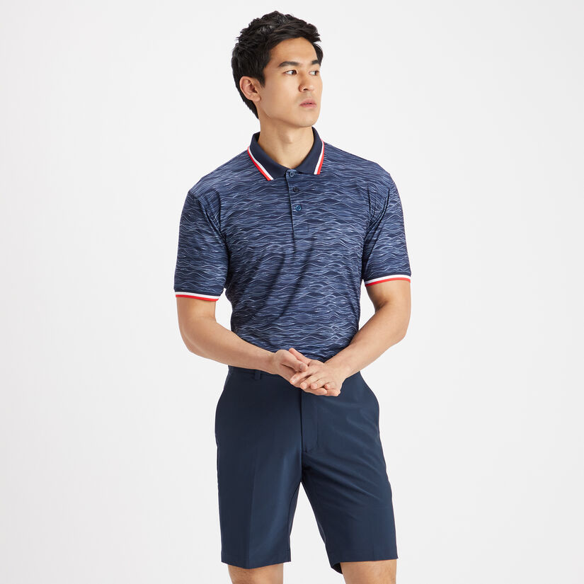 WAVE TECH JERSEY RIB COLLAR SLIM FIT POLO image number 3