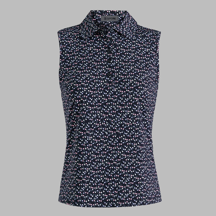 AYE POPPY SILKY TECH NYLON SLEEVELESS POLO image number 1