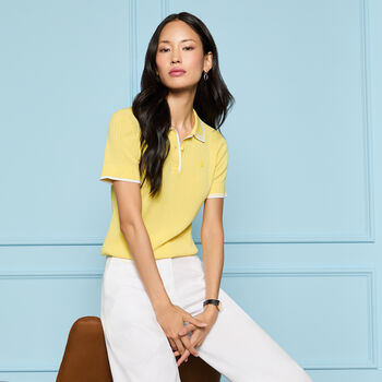 Alternative image of RIBBED KNIT JUMPER POLO - Alternate Image 1