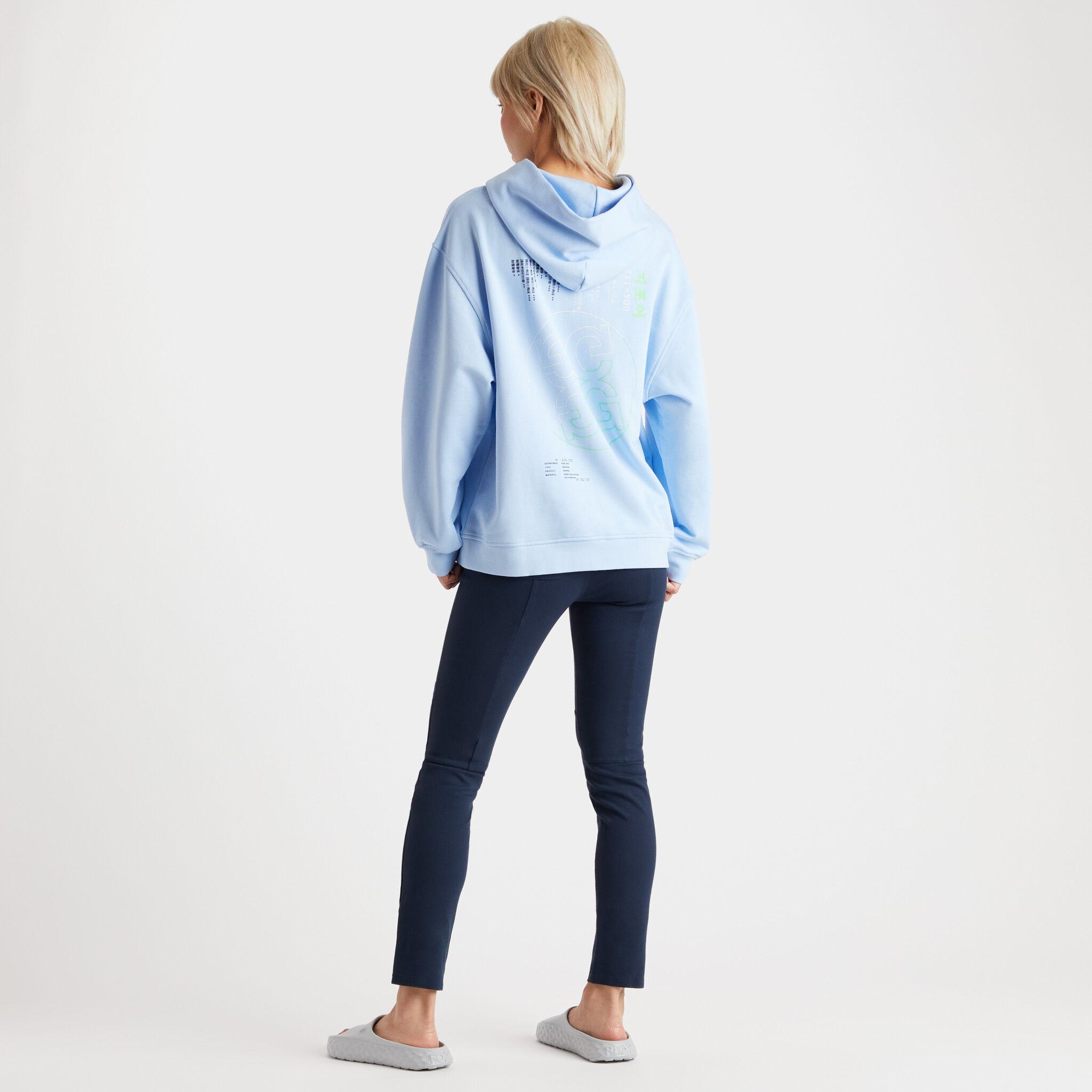 Oversized french terry top hoodie