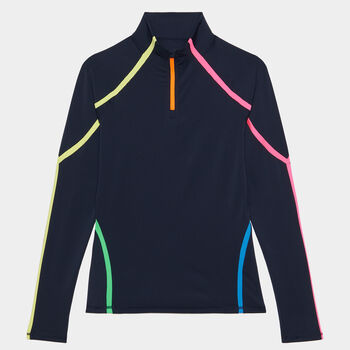 COLOUR BLOCK TECH JERSEY QUARTER ZIP PULLOVER