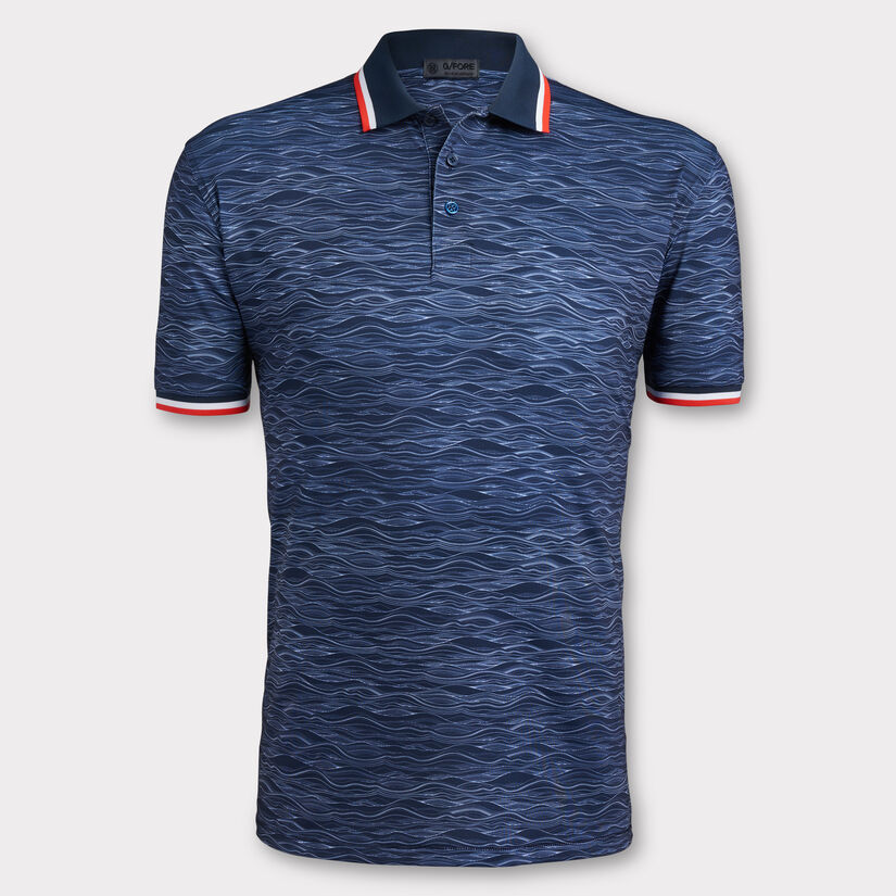 WAVE TECH JERSEY RIB COLLAR SLIM FIT POLO image number 1