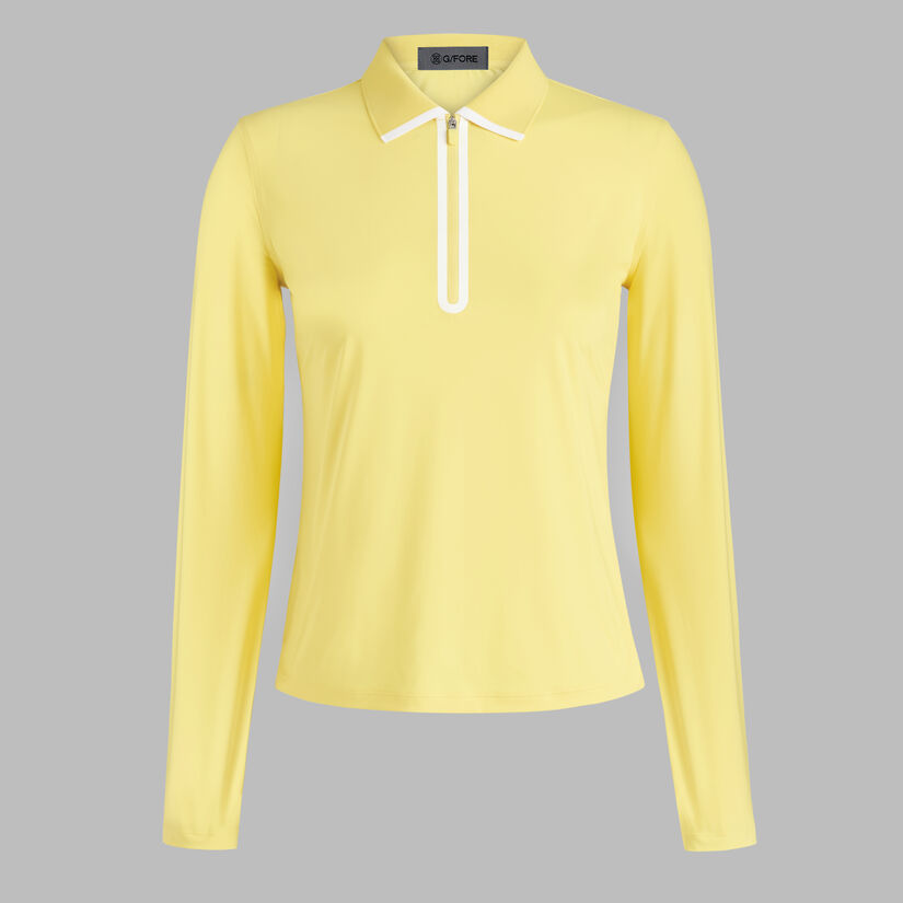 SILKY TECH NYLON LONG SLEEVE ZIP POLO image number 1