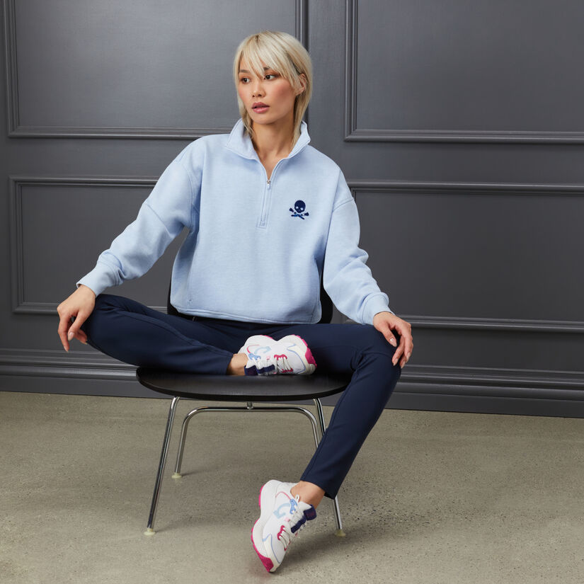 SKULL & T'S FRENCH TERRY BOXY QUARTER ZIP PULLOVER image number 2