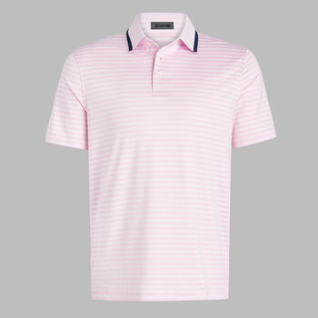 PERFORATED STRIPE JERSEY POLO - Alternate Image 1