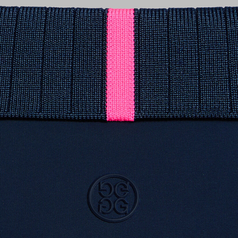 PLEATED COLLAR SILKY TECH NYLON SLEEVELESS POLO image number 6