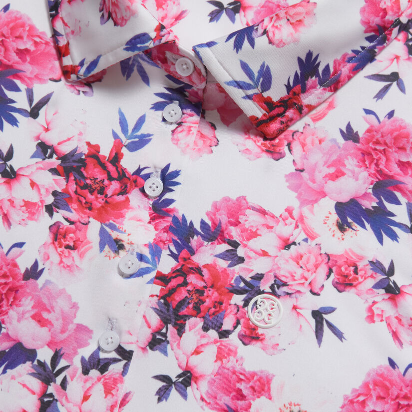PHOTO FLORAL STRETCH TECH JERSEY SLEEVELESS POLO image number 6
