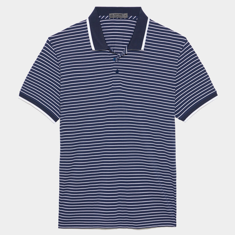 PERFORATED STRIPE POLO image number 1