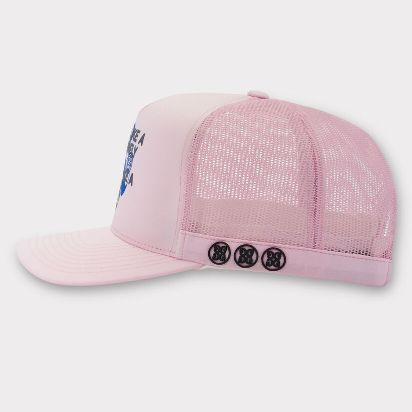 FLOAT LIKE A BUTTERFLY INTERLOCK KNIT TRUCKER HAT image number 4