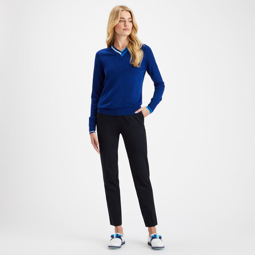 LAYERED MERINO WOOL V NECK JUMPER image number 4