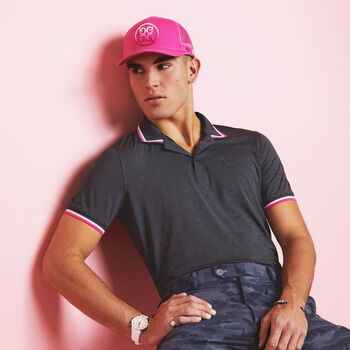 MÉLANGE BANDED SLEEVE TECH JERSEY POLO