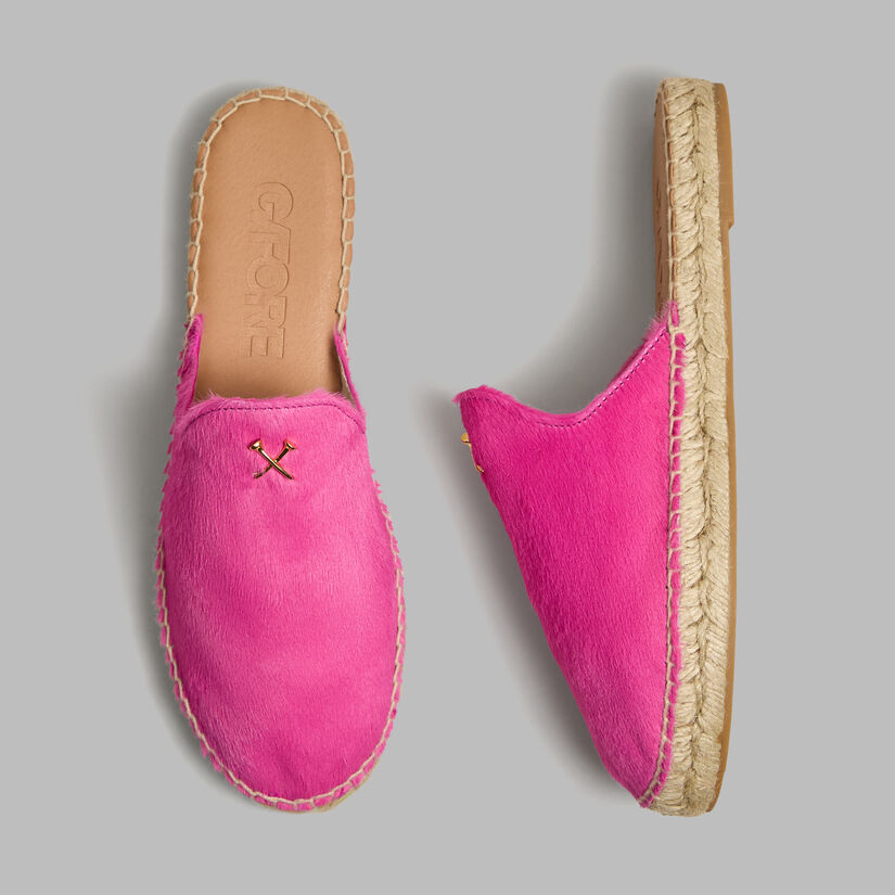 WOMEN'S METAL TEES PONY HAIR ESPADRILLE image number 1