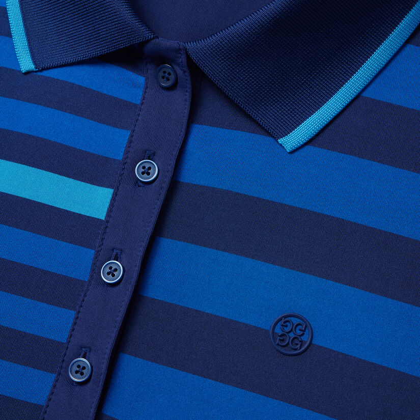 BOLD STRIPE TECH JERSEY SLEEVELESS POLO image number 6