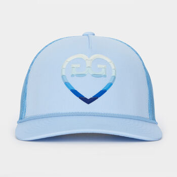 STRIPED HEART G'S INTERLOCK KNIT TRUCKER HAT