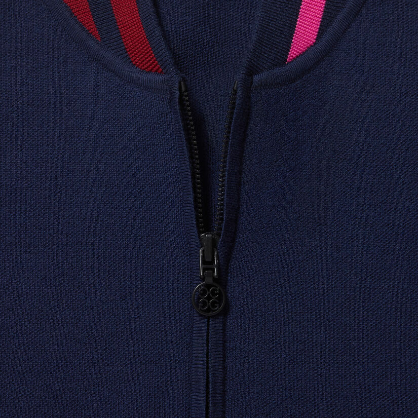 FORE JACQUARD WOOL FULL ZIP BOMBER JUMPER image number 6