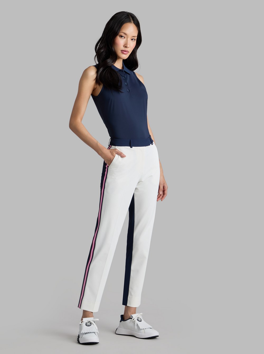 Learn more about the Tux stretch performance twill straight leg trouser