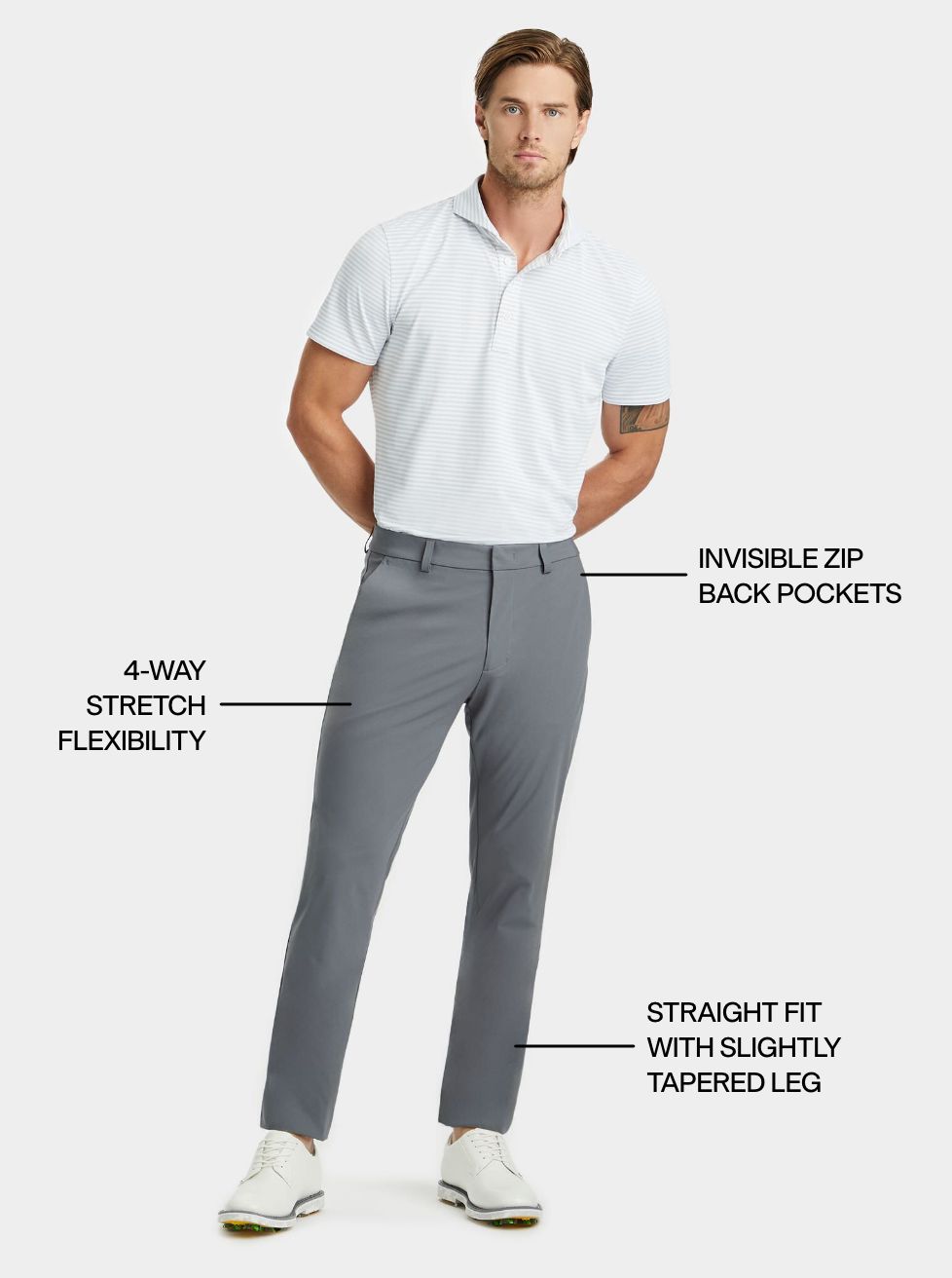 Learn more about Tech Tour 4-Way Stretch<br> Straight Leg Trouser