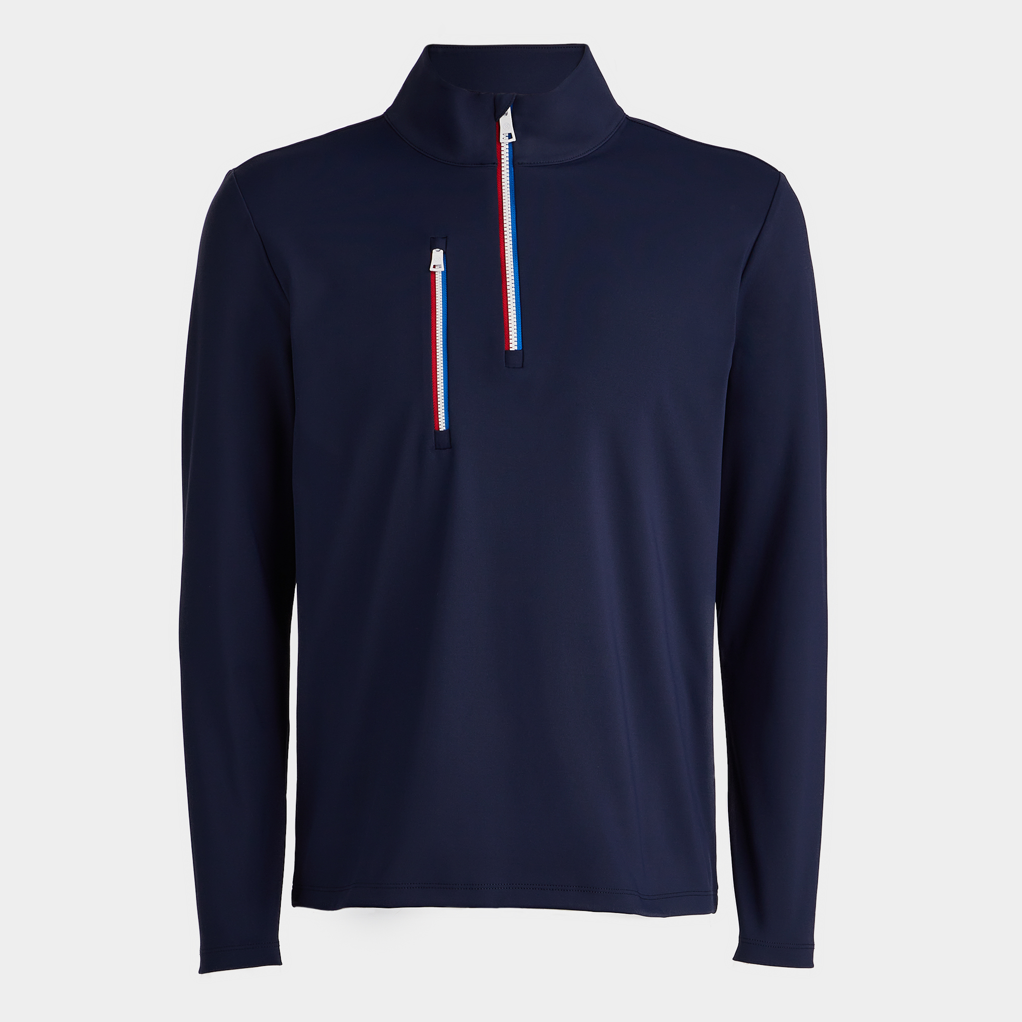 G/FORE MEN'S DAYTONA MÉLANGE TECH INTERLOCK PULLOVER: CHARCOAL HEATHER GREY